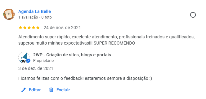 Depoimentos sobre empresa especializada wordpress em criação de sites, blogs e portais